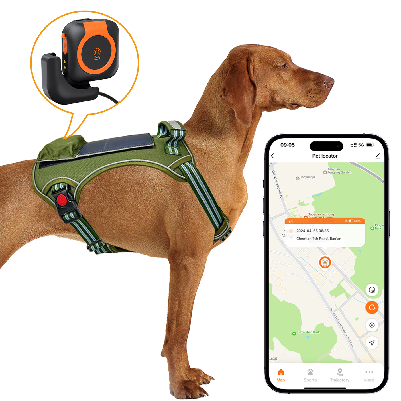 Newest Global Patent GPS tracker with Solar charging vest