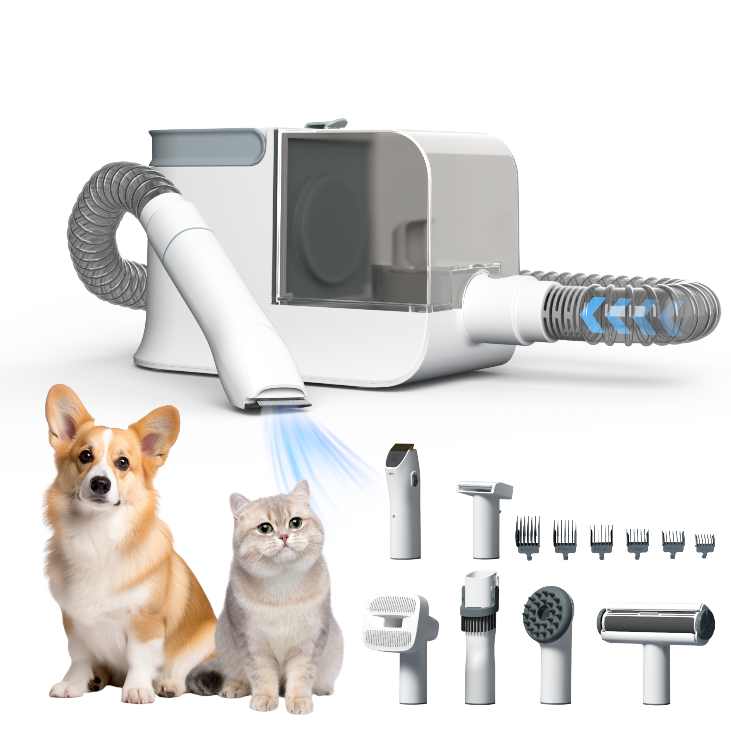 6 IN 1 PET GROOMING KIT VACUUM CLEANER -1.5L