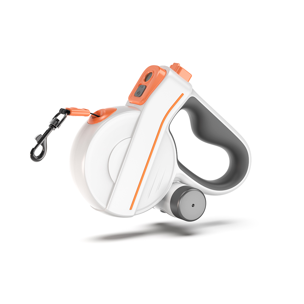 16ft(5m) Retractable dog leash with reflective tape and Waste Bag Dispenser