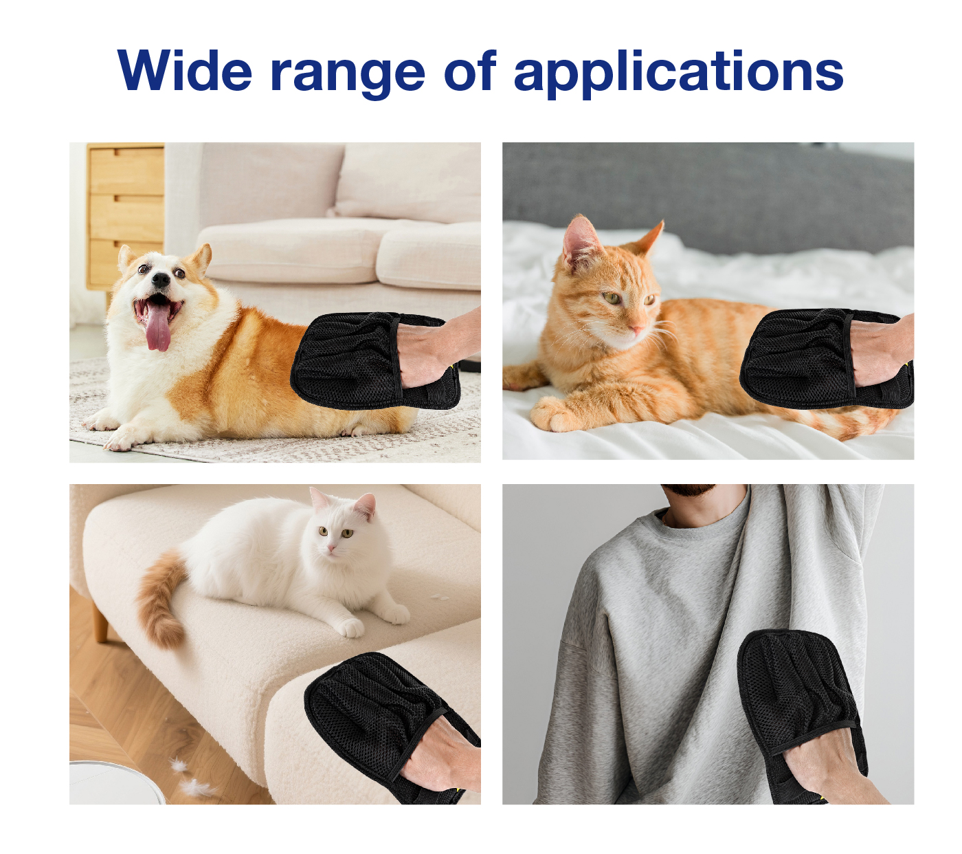 Pet Hair Removal Glove for Cats & Dogs