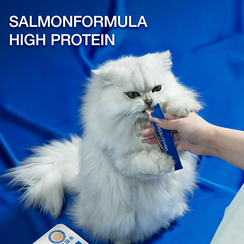 Complete Formula Salmon Burst-Infused Cat LickComplete Meal (with Cat Grass poping boba) 12gx10